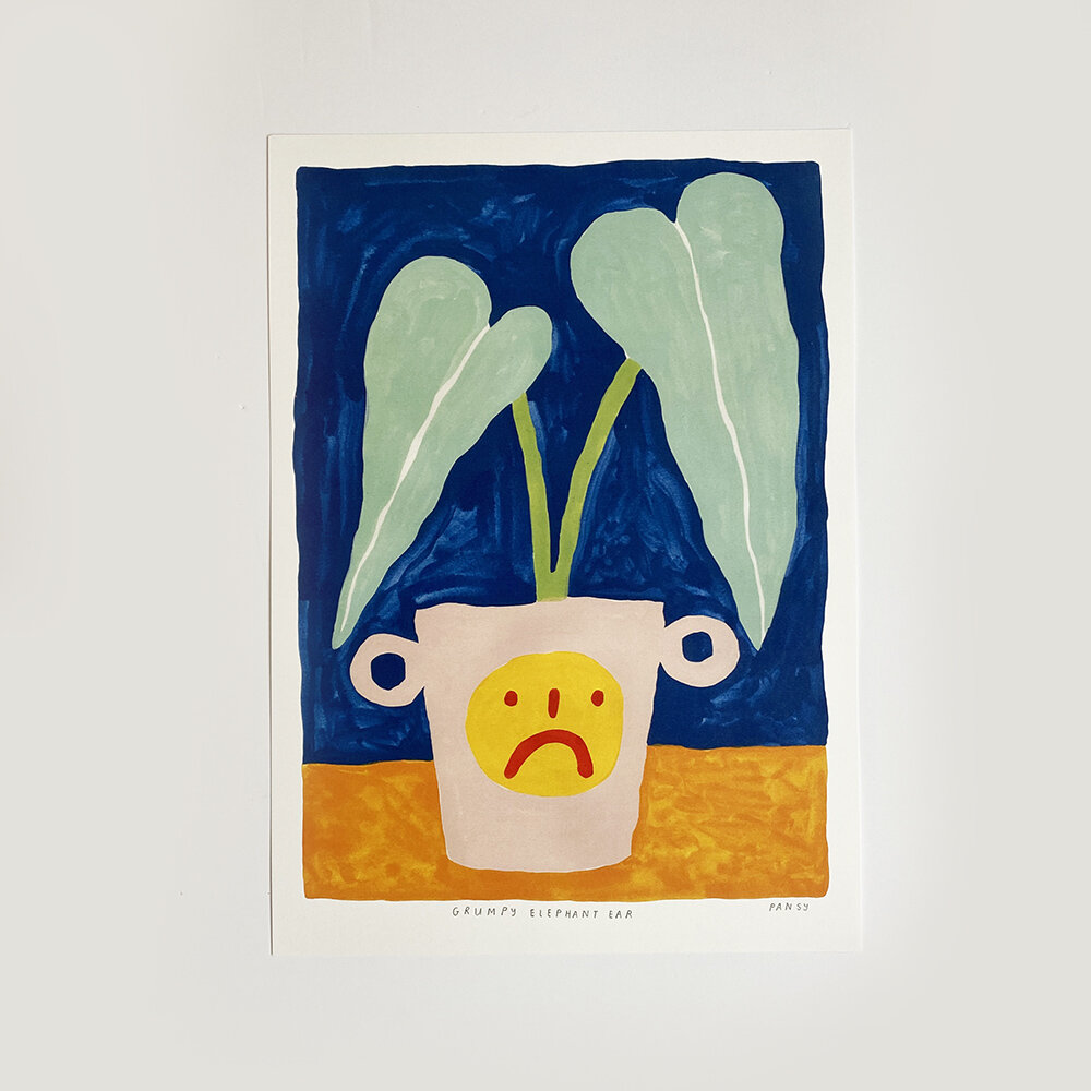 grumpy elephant-ear art print