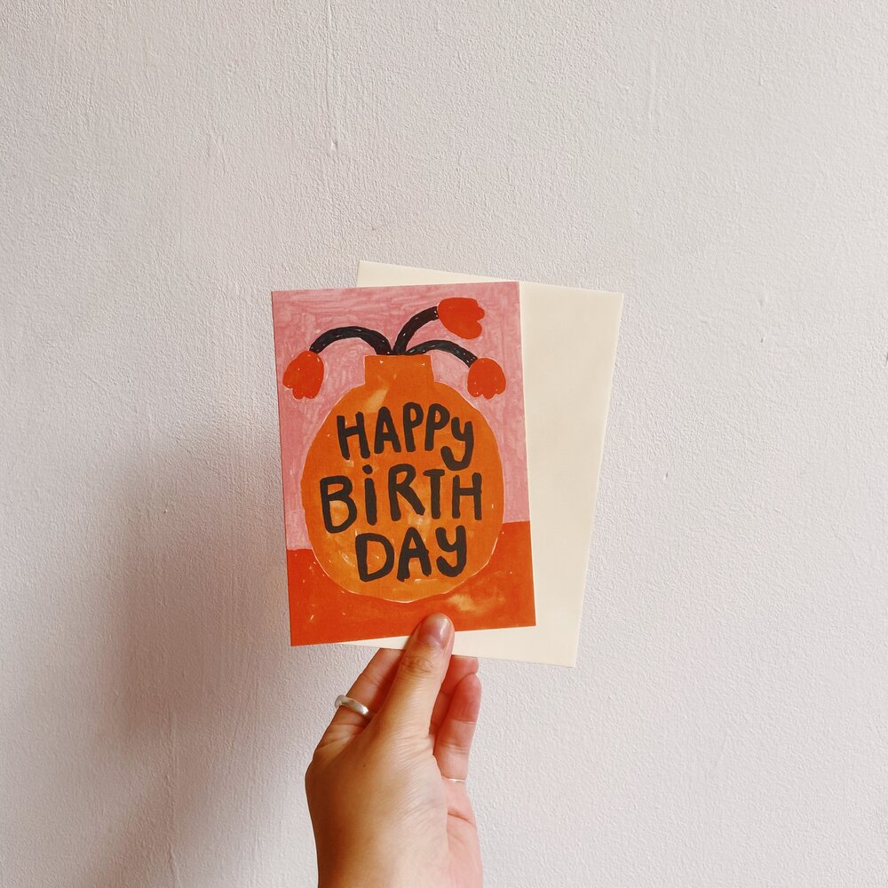 greeting card with text happy birthday