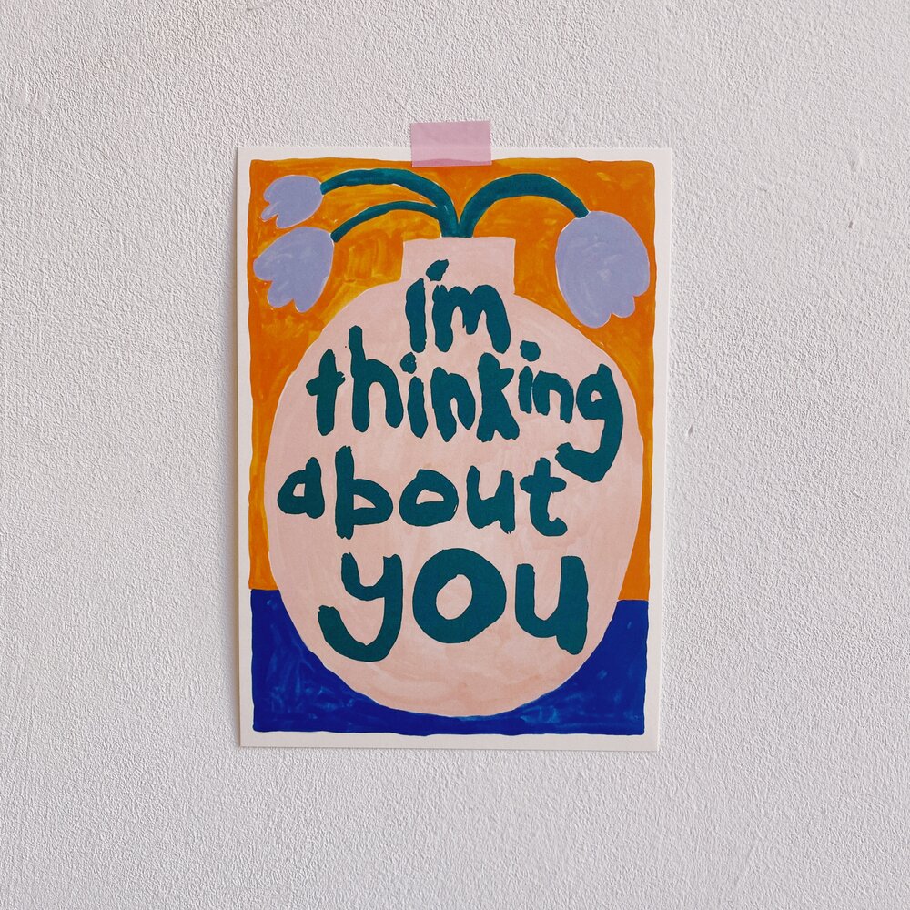 greeting card with text i'm thinking about you